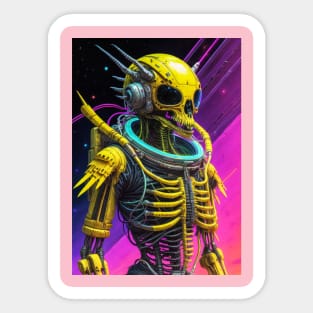 Yellow Skull Guardian in Space Sticker